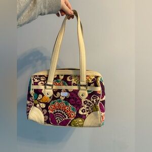 Retired vera Bradley plum crazy satchel purse bag